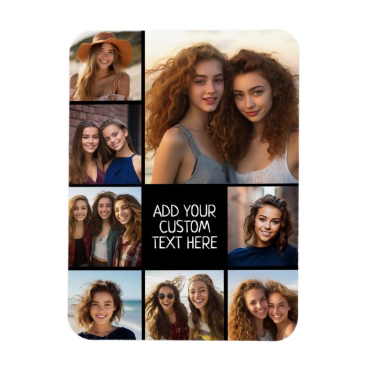 8枚の写真カスタムでフォトコラージュを作成する マグネット (縦)