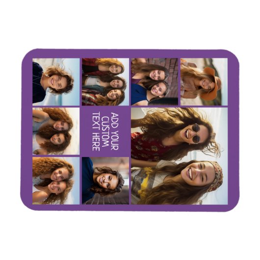 8枚の写真カスタムでフォトコラージュを作成する マグネット (横)