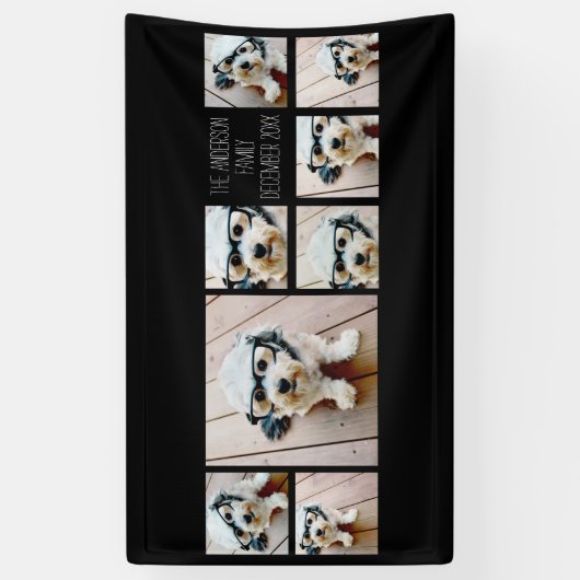 8枚の写真カスタムでフォトコラージュを作成する 横断幕 (縦)