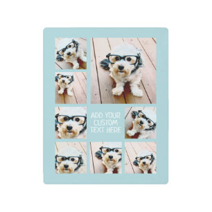 8枚の写真カスタム青でフォトコラージュを作成 メタルプリント