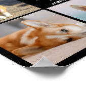 8枚の写真コラージュ ペット 犬の思い出 ポスター (角)