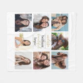 8枚の写真コラージュ 輝く 美しい 勇敢 フリースブランケット (正面(横))