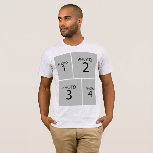 8枚の写真パーソナライズされたコラージュを作成 Tシャツ (正面フル)