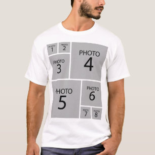 8枚の写真パーソナライズされたコラージュを作成 Tシャツ