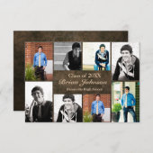 8枚の写真レザー – 3x5卒業のお知らせ 招待状 (正面/裏面)