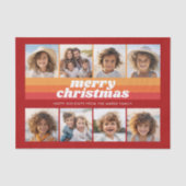 8枚の写真縁ど- Merry Christmasレトロラインアート 薄葉紙 (正面)