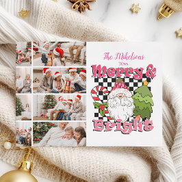 8枚の写真 チェッカーボード柄のメリー&ブライト クリスマス