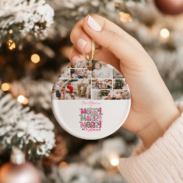 8枚の写真 ピンク グリーン メリークリスマス ホリデー セラミックオーナメント