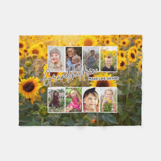 8枚の写真「孫たちが人生を壮大にする」 フリースブランケット (正面(横))