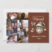 8枚の写真 西部 初めてのクリスマス 結婚 シーズンカード (正面)