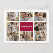 8枚の写真Warm Wishesコラージュモダンクリスマス ポストカード (正面)