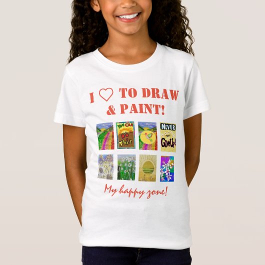 8枚パネル写真とテキストのカスタマイズテンプレート Tシャツ (正面)