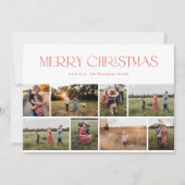 8枚モダンの写真エレガントコラージュ赤いクリスマス シーズンカード (正面)