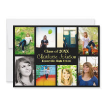 8枚/9枚の写真の卒業発表 – 黒