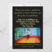 8枚/9枚の写真の卒業発表 – 黒 招待状 (裏面)