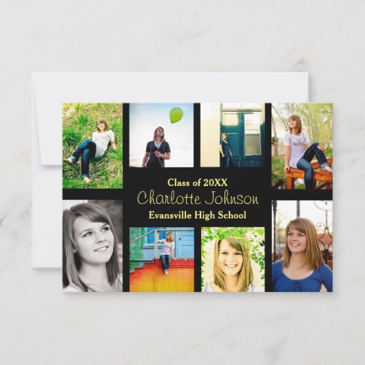 8枚/9枚の写真ブラック – 3x5グラード発表 招待状 (正面)