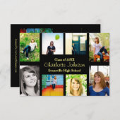 8枚/9枚の写真ブラック – 3x5グラード発表 招待状 (正面/裏面)