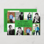 8枚/9枚の写真（緑） - 3x5グラード発表 招待状 (正面/裏面)