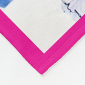 8横向きフォトグリッドコラージョートピンク フリースブランケット (角)