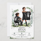 8歳から9歳へ サッカー 誕生日おめでとう 招待状 (正面)