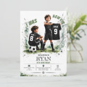 8歳から9歳へ サッカー 誕生日おめでとう 招待状 (スタンド正面)