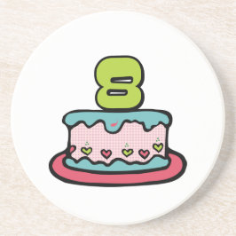 8歳のお誕生日ケーキ コースター