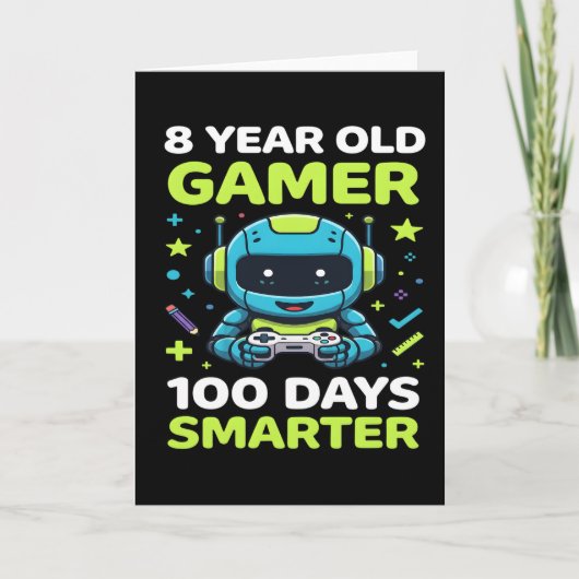 8歳のゲーマー 100日目の学校のゲーム カード (正面)