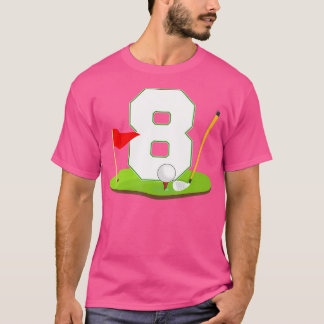 8歳のゴルフプレーヤー 誕生日パーティー Tシャツ