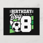 8歳のサッカーパーティー 誕生日ボーイ ポストカード (正面)