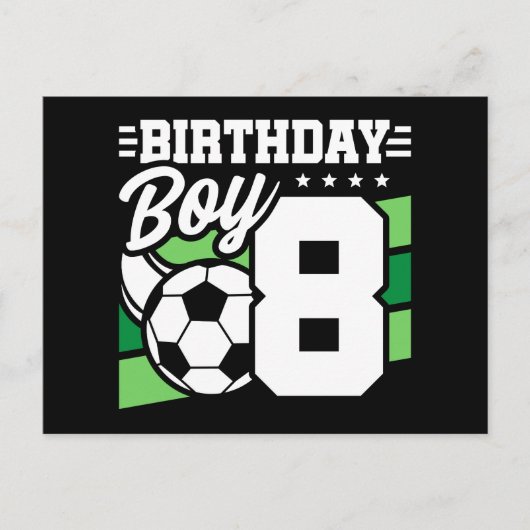 8歳のサッカーパーティー 誕生日ボーイ 8歳の誕生日 ポストカード (正面)