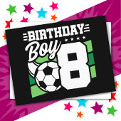 8歳のサッカーパーティー 誕生日ボーイ 8歳の誕生日 ポストカード