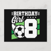 8歳のサッカーパーティー 誕生日 女の子 ポストカード (正面)