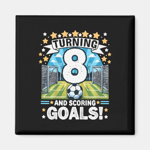 8歳のサッカー誕生日 8歳のフットボール 8歳の誕生日 マグネット