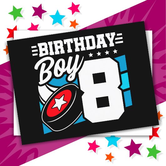 8歳のハッカーパーティーテーマ 8歳の誕生日男子 ポストカード