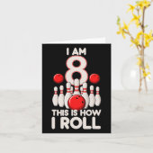 8歳のボーリングパーティー8番目の誕生日は私のロール カード (黄色い花)