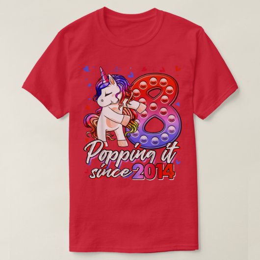 8歳のユニコーンポップ・アートのIt Unicorn 2 Tシャツ (デザイン正面)