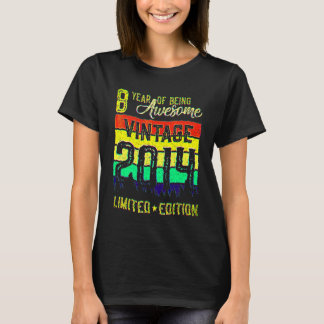 8歳のレトロ2014年 8歳の誕生日 1 Tシャツ