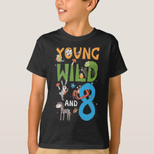 8歳の動物園誕生日サファリジャングル動物第2位 Tシャツ