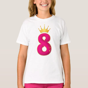 8歳の女の子の誕生日パーティーデザイン。第8B Tシャツ