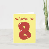 8歳の子供、ハッピーバースデーカード カード (正面)