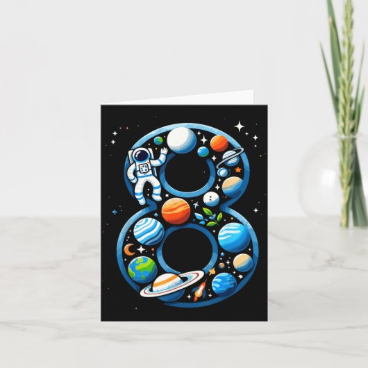 8歳の宇宙飛行士 8歳の誕生日 おめでとう 男の子 カード (正面)