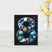 8歳の宇宙飛行士 8歳の誕生日 おめでとう 男の子 カード (黄色い花)