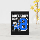 8歳の少年アイスホッケー選手8誕生日キッド カード (黄色い花)