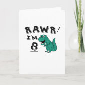 8歳の男の子のための第8誕生日の恐竜の贈り物 カード (正面)