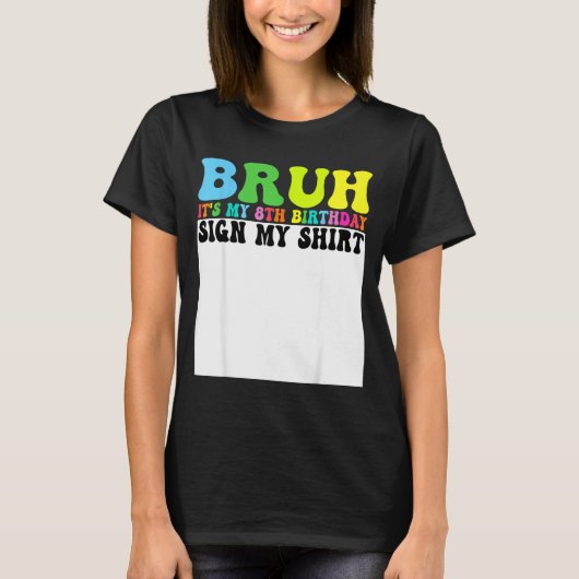 8歳の誕生日おめでとうサインTシャツ 8歳 Tシャツ (正面)