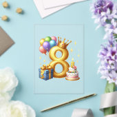 8歳の誕生日おめでとう アクリル招待状 (インサイチュ (ウェディング))