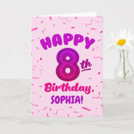 8歳の誕生日おめでとう カスタムネームカード カード