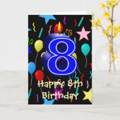 8歳の誕生日おめでとう カード (黄色い花)