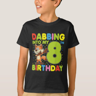 8歳の誕生日おめでとう キツネのダビング Tシャツ