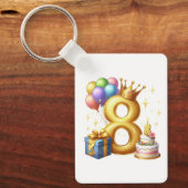 8歳の誕生日おめでとう キーホルダー (正面)